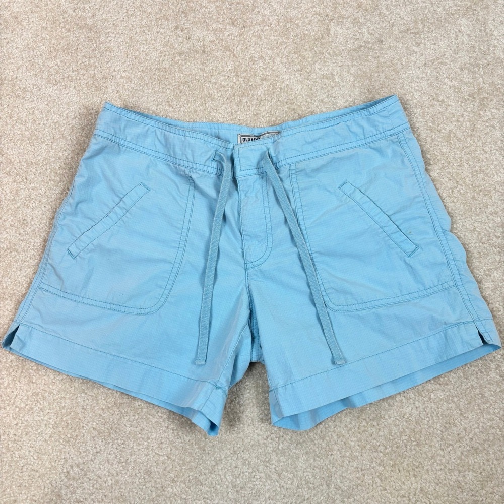 Vintage Y2K Old Navy Blue‎ Cargo Shorts Drawstring Size 6